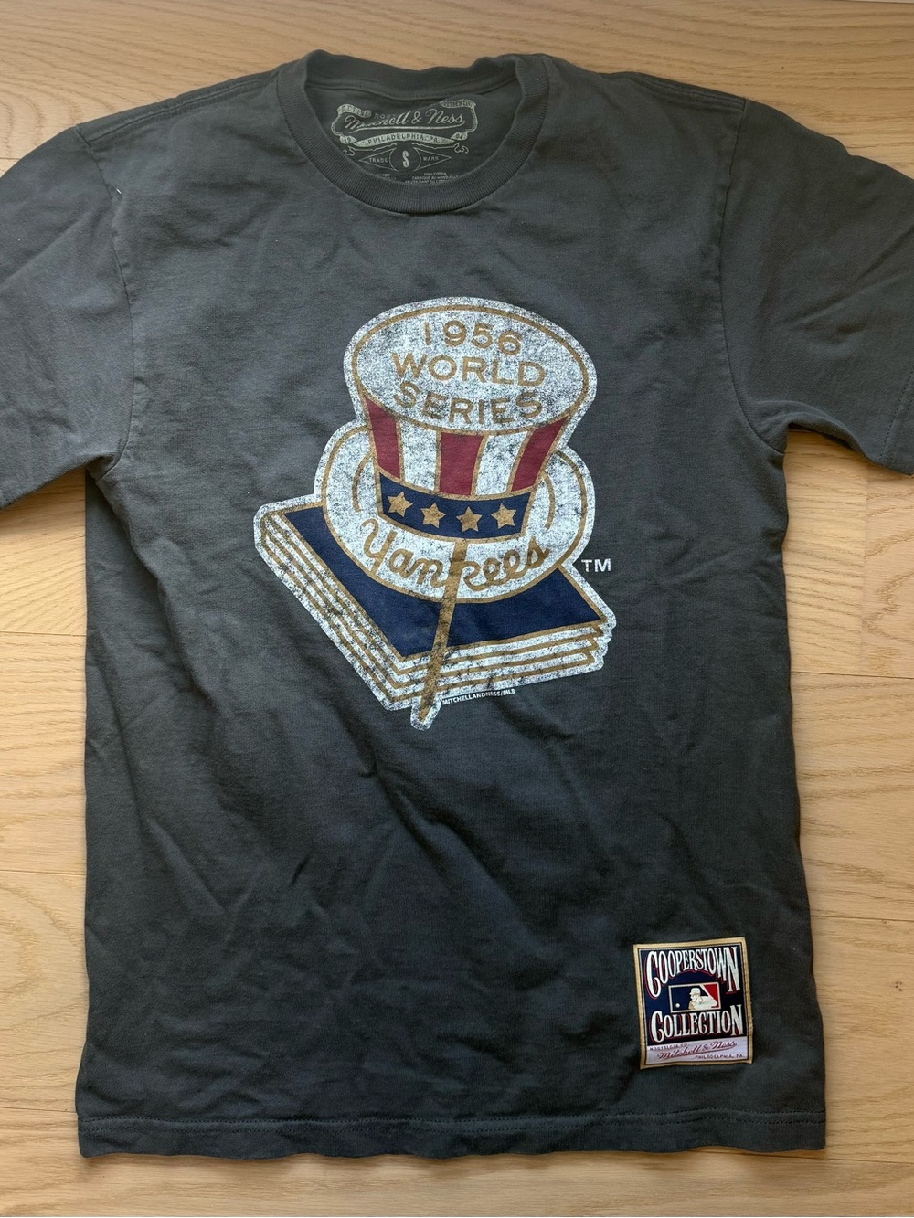 Mitchell & Ness Dark Grey Yankees 1956 World Series Graphic Tee